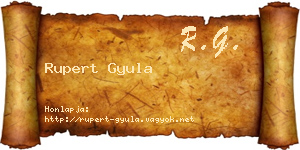 Rupert Gyula névjegykártya